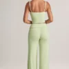 Melida Modal-Hose mit Umschlag und weitem Bein in Salbeigrün Melida Modal-Hose mit Umschlag und weitem Bein in Salbeigrün