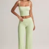 Melida Modal-Hose mit Umschlag und weitem Bein in Salbeigrün Melida Modal-Hose mit Umschlag und weitem Bein in Salbeigrün