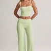 Melida Modal-Hose mit Umschlag und weitem Bein in Salbeigrün Melida Modal-Hose mit Umschlag und weitem Bein in Salbeigrün