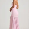 Melina Asymmetrisches, trägerloses Maxikleid mit Fischschwanz in zartem Rosa