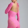 Melody verzierter Cut-Out-Unitard in Bubblegum-Pink Melody verzierter Cut-Out-Unitard in Bubblegum-Pink