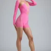 Melody verzierter Cut-Out-Unitard in Bubblegum-Pink Melody verzierter Cut-Out-Unitard in Bubblegum-Pink
