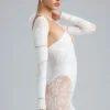Melody Verzierter Cut-Out-Unitard in Elfenbein Melody Verzierter Cut-Out-Unitard in Elfenbein