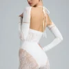 Melody Verzierter Cut-Out-Unitard in Elfenbein Melody Verzierter Cut-Out-Unitard in Elfenbein