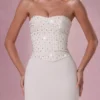 Melora – Verziertes, trägerloses Korsettkleid in Elfenbein Melora – Verziertes, trägerloses Korsettkleid in Elfenbein