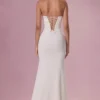 Melora – Verziertes, trägerloses Korsettkleid in Elfenbein Melora – Verziertes, trägerloses Korsettkleid in Elfenbein