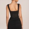 Miller Minikleid mit Mieder und drapiertem Rock in Schwarz