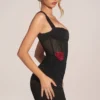 Miller Minikleid mit Mieder und drapiertem Rock in Schwarz