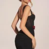 Miller Minikleid mit Mieder und drapiertem Rock in Schwarz