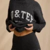 Mini-Shorts aus Strick mit mittelhohem Bund in Anthrazit meliert Mini-Shorts aus Strick mit mittelhohem Bund in Anthrazit meliert