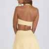 Mini-Skort aus gebürstetem Jersey mit gekreuztem Bund in Lemon Marl Mini-Skort aus gebürstetem Jersey mit gekreuztem Bund in Lemon Marl