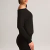 Mira Modal-Minikleid mit schulterfreiem Wickelausschnitt in Schwarz
