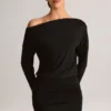 Mira Modal-Minikleid mit schulterfreiem Wickelausschnitt in Schwarz