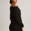 Mira Modal-Minikleid mit schulterfreiem Wickelausschnitt in Schwarz