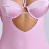 Mirabel Minikleid mit Wasserfallausschnitt und A-Linien-Schnitt in Babyrosa Mirabel Minikleid mit Wasserfallausschnitt und A-Linien-Schnitt in Babyrosa