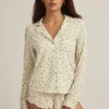 Mirae Modal-Pyjama-Oberteil mit langen Ärmeln und Zitronenprint Mirae Modal-Pyjama-Oberteil mit langen Ärmeln und Zitronenprint