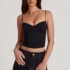 Mirelle Modal-Camisole mit Bügeln und Rüschen in Schwarz Mirelle Modal-Camisole mit Bügeln und Rüschen in Schwarz