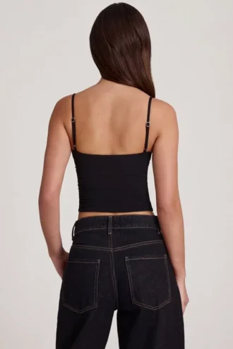 Mirelle Modal-Camisole mit Bügeln und Rüschen in Schwarz