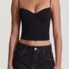 Mirelle Modal-Camisole mit Bügeln und Rüschen in Schwarz Mirelle Modal-Camisole mit Bügeln und Rüschen in Schwarz