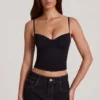 Mirelle Modal-Camisole mit Bügeln und Rüschen in Schwarz Mirelle Modal-Camisole mit Bügeln und Rüschen in Schwarz