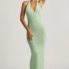 Mirri Bouclé-Maxikleid mit Neckholder in Mint