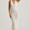 Mirri Bouclé-Maxikleid mit Neckholder in Weiß Mirri Bouclé-Maxikleid mit Neckholder in Weiß