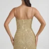 Mischa Minikleid mit Herzausschnitt und Verzierungen in Gold