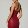 Mischa Minikleid mit Herzausschnitt und Verzierungen in Rot