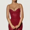 Mischa Minikleid mit Herzausschnitt und Verzierungen in Rot