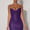 Mischa verziertes Minikleid mit Herzausschnitt in Lila Mischa verziertes Minikleid mit Herzausschnitt in Lila