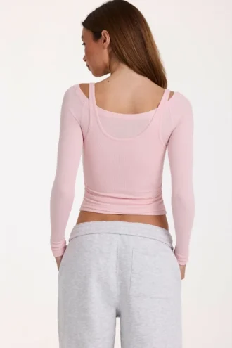 Modal-Lagen-Oberteil  in Blush Marl