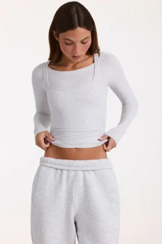Modal-Lagen-Oberteil in Grey Marl