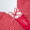 Montjoi Rüschen-Badeanzug mit Cut-outs und Neckholder in rotem Gingham