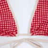 Morella Neckholder-Bikinioberteil in rotem Gingham