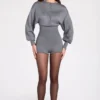 Moya Langarm-Jumpsuit aus feinem Strick in Grau Moya Langarm-Jumpsuit aus feinem Strick in Grau