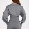 Moya Langarm-Jumpsuit aus feinem Strick in Grau Moya Langarm-Jumpsuit aus feinem Strick in Grau