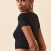 Myaree Crop-Top mit Flügelärmeln in Schwarz Myaree Crop-Top mit Flügelärmeln in Schwarz