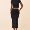 Myaree Crop-Top mit Flügelärmeln in Schwarz Myaree Crop-Top mit Flügelärmeln in Schwarz