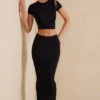 Myaree Crop-Top mit Flügelärmeln in Schwarz Myaree Crop-Top mit Flügelärmeln in Schwarz