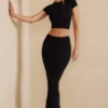 Myaree Crop-Top mit Flügelärmeln in Schwarz Myaree Crop-Top mit Flügelärmeln in Schwarz