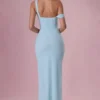 Naelle Mesh-Korsettkleid mit Drapierung in Hellblau Naelle Mesh-Korsettkleid mit Drapierung in Hellblau