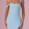 Naelle Mesh-Korsettkleid mit Drapierung in Hellblau Naelle Mesh-Korsettkleid mit Drapierung in Hellblau