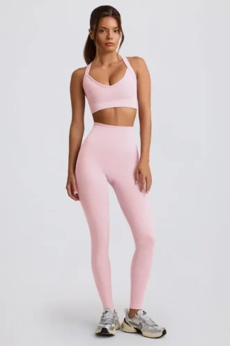 Nahtlose High-Waist-Leggings „Super Sculpt“ in Powder Pink