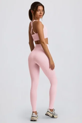 Nahtlose High-Waist-Leggings „Super Sculpt“ in Powder Pink
