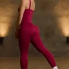 Nahtlose Super Sculpt Leggings in Burgunderrot Nahtlose Super Sculpt Leggings in Burgunderrot