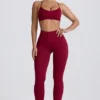 Nahtlose Super Sculpt Leggings in Burgunderrot Nahtlose Super Sculpt Leggings in Burgunderrot