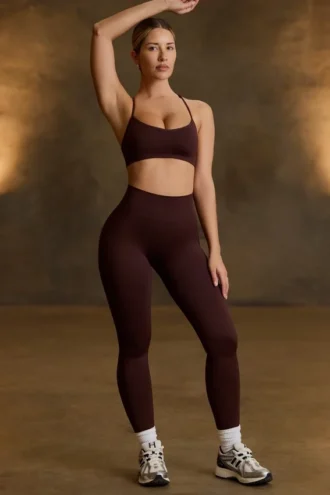 Nahtlose Super-Sculpt-Leggings in Chocolate