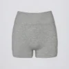 Nahtlose Super Sculpt Mini-Shorts in Grau meliert Nahtlose Super Sculpt Mini-Shorts in Grau meliert