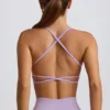 Nahtloser rückenfreier Sport-BH „Super Sculpt“ in zartem Flieder