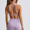Nahtloser rückenfreier Sport-BH „Super Sculpt“ in zartem Flieder